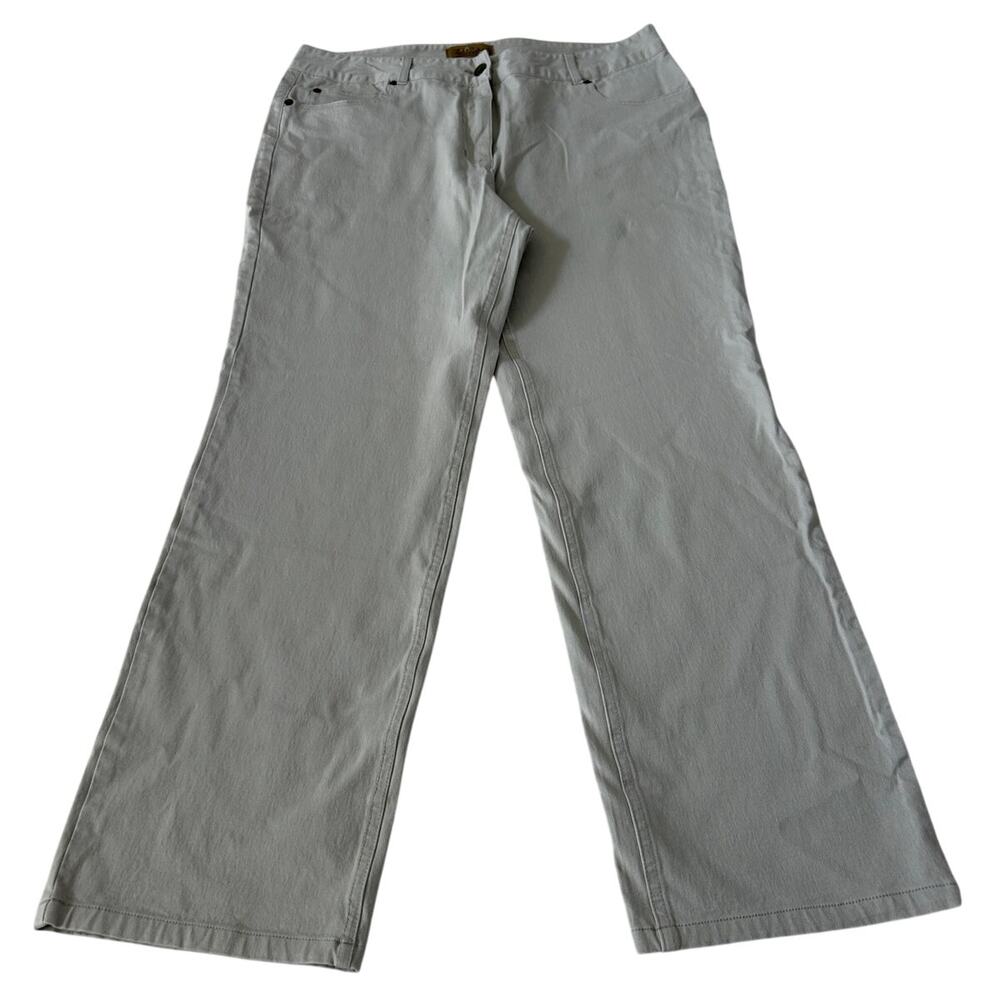 Peck & Peck Weekend Pants Women's Crop Stretch Cream Size 12